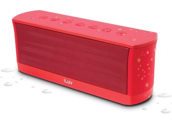 79% off iLuv MobiOut Bluetooth Speaker with Mic, Red