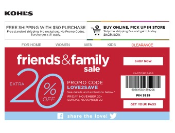 Save an Extra 20% off Your Purchase at Kohls.com
