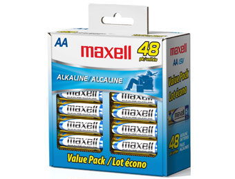 43% off 48-Pack of Maxell AA Alkaline Batteries