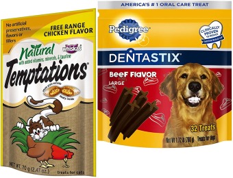 Up to 52% off Select Dentastix and Temptation Dog & Cat Treats