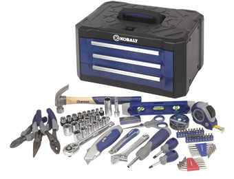 $50 off Kobalt 84-Piece All Purpose Tool Set with 3-Drawer Case