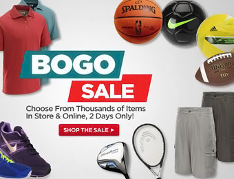 BOGO 50% off Sale on Shoes, Clothing, Apparel & Sporting Goods