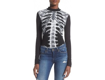 73% off Missguided Skeleton Print Women's Bodysuit