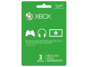 $12 off Microsoft Xbox LIVE 3-Month Gold Membership
