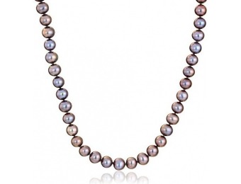 83% off AuraPearl 14K Yellow Gold 7mm-8mm Black Pearl Necklace, 16"