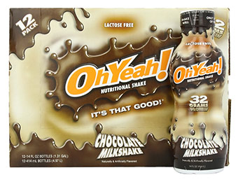 43% off 12-Pack Oh Yeah! (Vanilla or Chocolate) Nutritional Shakes
