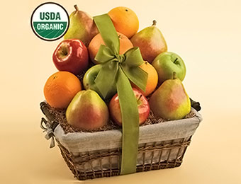 50% off Organic Fruit Gift Basket (Pears, Oranges, Grapefruit, Apples)