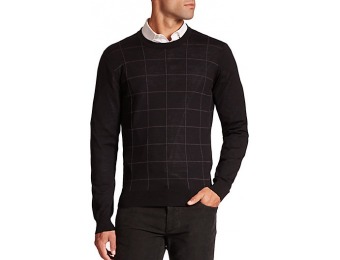 76% off Saks Fifth Avenue Collection Graphic Check Merino Wool Sweater