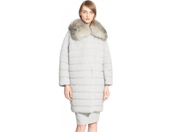 60% off Women's Max Mara Quilted Coat with Genuine Fox Fur Trim