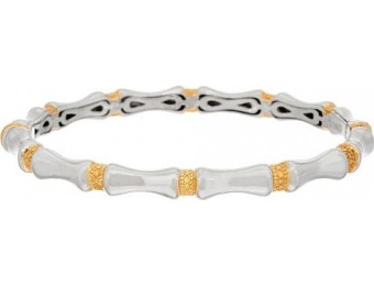 72% off "As Is" Sterling Silver Diamond Cut Bamboo Bangle