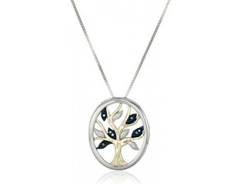 77% off Silver and Gold Diamond Accent Tree of Life Necklace