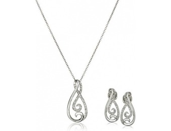 79% off Sterling Silver and Diamond Infinity Pendant and Earrings