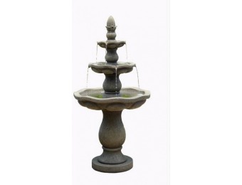 50% off Garden Treasures 57.5-in Resin Tiered Fountain WXF03382-B