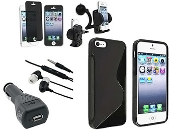 73% off eForCity iPhone 5 Headset, Case, Charger, Holder & Privacy
