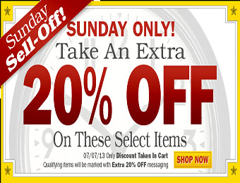 Sunday Sell-off! Take an Extra 20% off 60 items at Nashbar.com