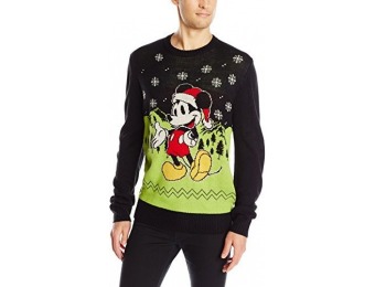 88% off Disney Men's Holiday Mouse Sweater, Black