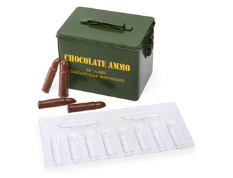 60% off Chocolate Ammo DIY Kit, Makes 20 .50 Caliber Bullets