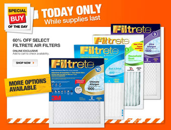 60% off Select Filtrete Air Filters