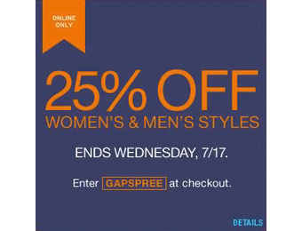 25% off Men's & Women's Apparel w/code: GAPSPREE
