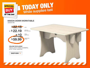 27% off Knock Down Plywood Work Table