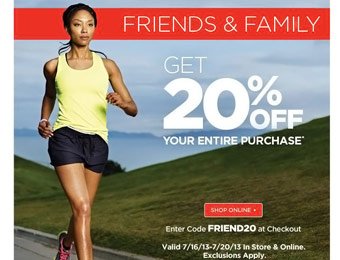 20% off Entire Purchase at Sports Authority w/code: FRIEND20