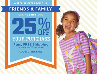 Extra 25% off During the Friends & Family Sale w/code: DISNEYPAL