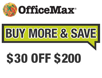$30 off $200 with OfficeMax promo code 30SAVE