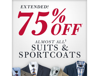 Extra 50% off Clearance & 75% off Suits and Sportcoats at Jos A Bank