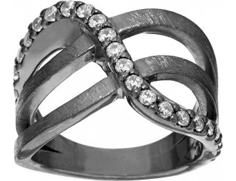 71% off Vicenza Silver Sterling Crystal Design Satin Finish Ring