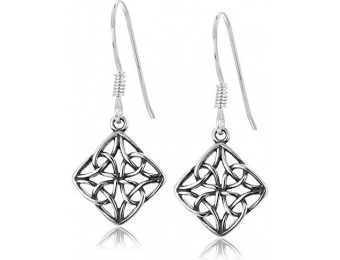 81% off Sterling Silver Celtic Knot Diamond-Shaped Drop Earrings
