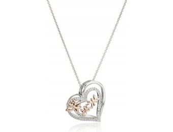 40% off 14k Rose Gold-Plated Sterling Silver Mom Heart Necklace