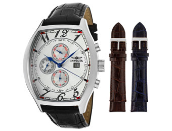 $615 off Invicta 14329 Tonneau Swiss Watch w/3 Leather Straps