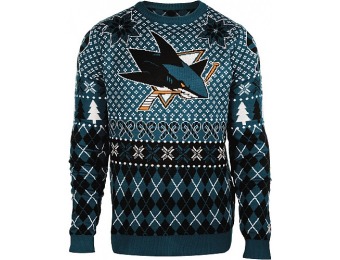 50% off Klew Men's San Jose Sharks Holiday Ugly Sweater