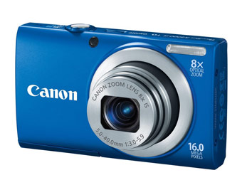 $119 off Canon PowerShot A4000IS 16MP Digital Camera, Blue or Silver