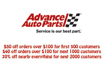 Save $50 off $100 at Advance Auto Parts w/code: DOW31