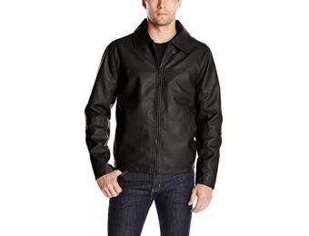 77% off Sportier Men's Faux Leather Jacket, Black