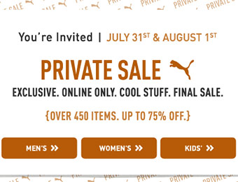 Puma Private Sale - Up to 75% off on over 450 items