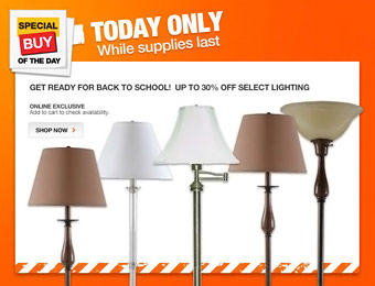 Up to 30% off Select Hampton Bay Floor Lamps at Home Depot