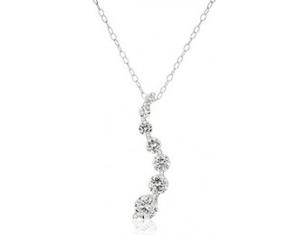 68% off Sterling Silver Cubic Zirconia Journey Swirl Pendant Necklace