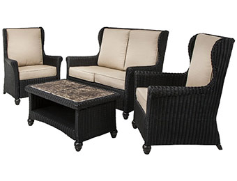 50% off Graham 4-Piece Wicker Patio Conversation Furniture Set