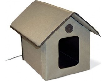 72% off K&H Outdoor Heated Kitty House in Olive