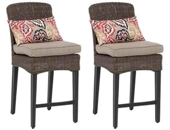 $143 off 2-Pack Hampton Bay Patio High Dining Chairs w/ Cushions