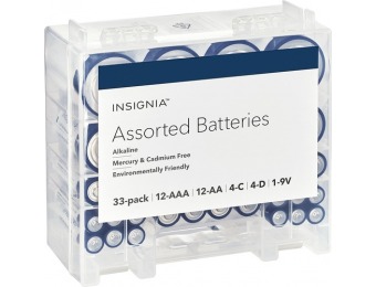 40% off Insignia Assorted Batteries With Storage Box (33-pack)
