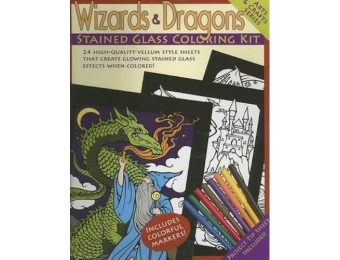 61% off Wizards and Dragons Stained Glass Coloring Kit