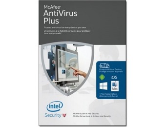 75% off McAfee Download - 2016 AntiVirus Plus Unlimited Devices