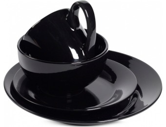 75% off Tabletops Unlimited Corsica Collection 4-Pc. Black Place Setting
