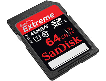74% off SanDisk Extreme 64GB 45MB/s UHS-1 Flash Memory Card