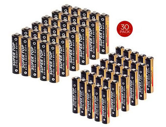 92% off 30-Pack of Heavy Duty Batteries, Choice of AA or AAA