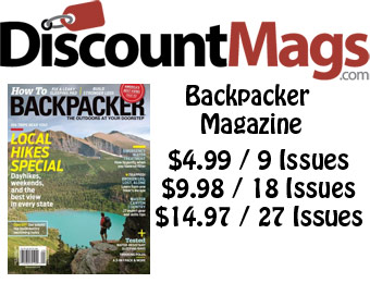 86% off Backpacker Magazine Annual Subscription, $5 / 9 Issues