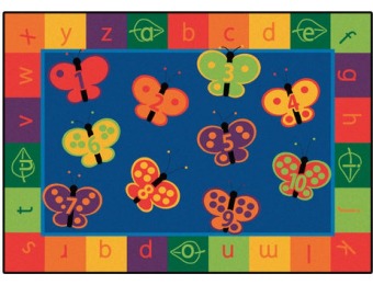 54% off Rectangle 123 ABC Butterfly Kids Rug